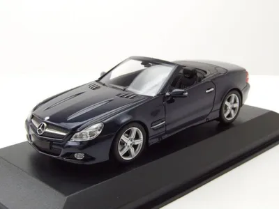 Produktbild von Maxichamps 940037531 Mercedes SL Cabrio R230 2008 dunkelblau metallic 1:43