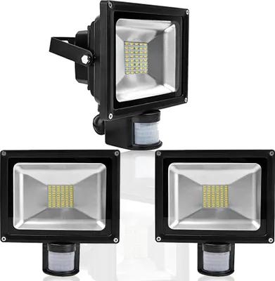 Immagine prodotto di Greenmigo 3 lampade LED SMD da 50 W + proiettori con sensore di movimento, luce bianca calda