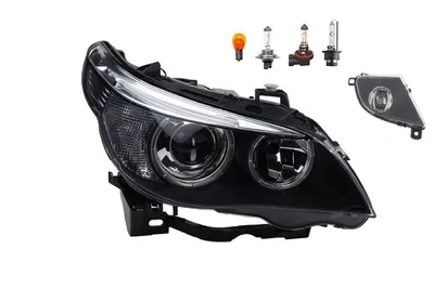 Obrázok produktu pre Predné svetlomety vhodné pre BMW 5 (E60, E61) modely vyrábané od 01/05 do 03/07, typ D1S, vrátane hmloviek a smerových svetiel. Katalógové čísla: 63127160194, 63116933176, 63127165568, 6933176, 7160194, 7165568. 63 Johns