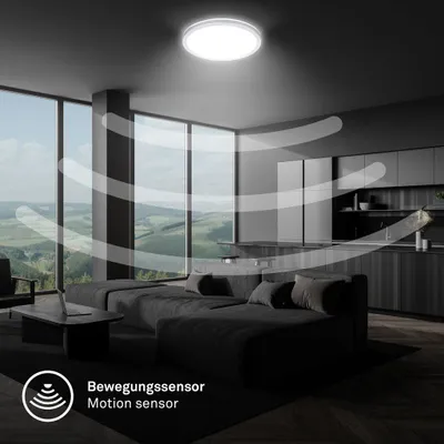 Produktbild von LED Deckenleuchte, 18 Watt, Backlight-Effekt, IP54 – Briloner