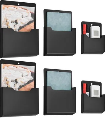 Obrázek produktu pro Magnetické držáky na složky, nástěnné organizéry, černé, různé velikosti