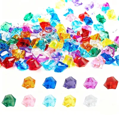 Productafbeelding van 100 Stuks kleurrijke acrylsteentjes voor decoratie