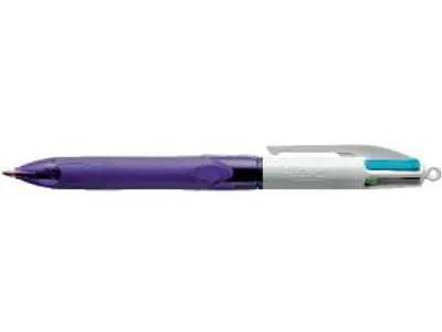 Produktbild von BIC 4 Colours Grip - Clip - Clip-on-Einziehkugelschreiber - Nachfüllbar - Blau - Grün - Pink - Violett - 12 Stück(e) - Medium