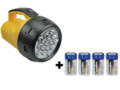 Produktbild von Perel Kraftvolle LED-Taschenlampe, 16 helle weiße LEDs, für Innen- und Außenbereich, inklusive
