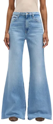 Retro Flare Jeans, hohe Taille, hellblau, 23W