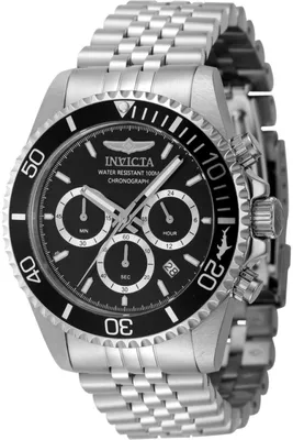 Zdjęcie produktu dla Invicta Pro Diver 48381 Zegarek Męski - Mechanizm Kwarcowy - Stal Nierdzewna z Czarną Tarcza - 43 mm