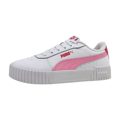 Produktbild von Puma Carina JR Kinderschuhe Mädchen Sneaker Flach Schnürer Weiß Freizeit, Schuhgröße:EUR 38.5 | UK 5.5