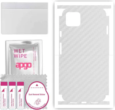 Produktbild von apgo Rückseite + Seiten Schutzfolie, Skin, kompatibel mit Google Pixel 4 XL, Hinten Displayschutzfolie aus Vinylfolie, kratzfest, einfache Montage - Transparenter Kohlenstoff