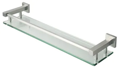 Immagine prodotto di Portaoggetti da doccia in vetro temperato con supporto in alluminio