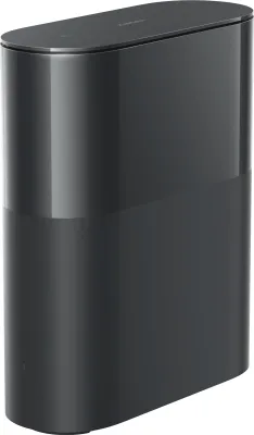 A studio shot of a black Xiaomi Mesh System router.