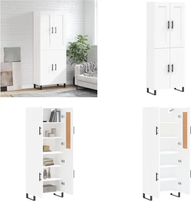 Produktbild von vidaXL Highboard Weiß 69,5x34x180 cm Holzwerkstoff - Highboard - Highboards - Sideboard - Schrank