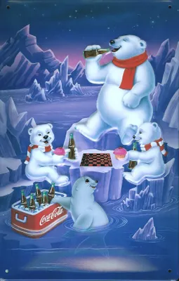 Produktbild von Blechschild Coca Cola Eisbären (1) Schach Coke Nostalgieschilde retro Schild