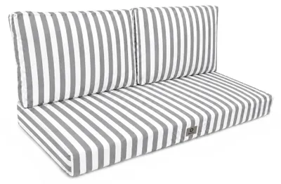 Immagine prodotto di Cuscini per salotto da giardino sfoderabili 120x60cm - Strisce grigio chiaro