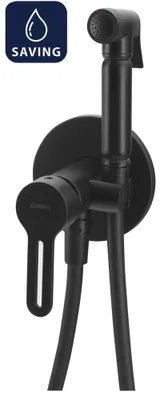 Productafbeelding van Sapho inbouwarmatuur met toiletdouche, rond, mat zwart
