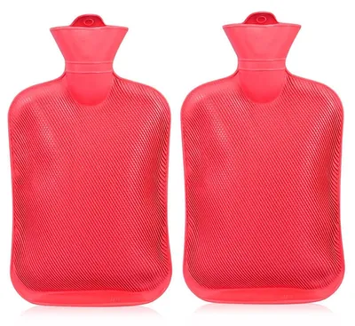 Produktbild von Wärmflasche 2L Naturkautschuk Rot 2er Pack