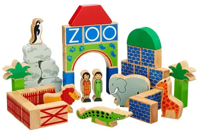 Produktbild von Lanka Kade Holz Zoo Bausteine - 40 Stück Spielset für Kinder