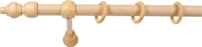 Produktbild von SN Deco - Stilgarnitur Gardinenstange Vorhangstange Filigrano, Holz, 28 mm, 1-Lauf, Komplettset mit Ringen, Farbe Natur, 240 cm (2x120 cm)