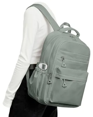 Productafbeelding van Rugzak voor tieners, meisjes en jongens, groen, 14 inch, met laptopvak, waterdicht