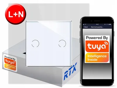 Produktbild von Berührungsschalter 2-polig ZigBee TUYA RTX SH# L+N