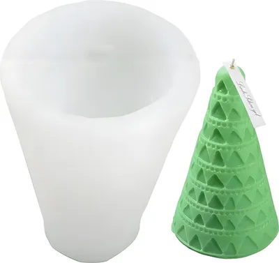 Imagen del producto de Molde de silicona para velas o jabones, forma de árbol de Navidad, 73 x 52 mm, 38 ml