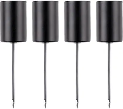 Productafbeelding van Unyqoos® Set van 4 zwarte metalen kaarshouders (11 x 2,5 cm) – elegante kaarshouders voor een sfeervolle decoratie van tafel en woonruimte