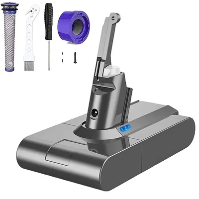 Image de Batterie de rechange pour Dyson V8 SV10, capacité 6000mAh, 21,6V, 2 jeux de filtres inclus