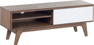 Zdjęcie produktu dla BELIANI Szafka RTV ciemnobrązowy 44 x 117 cm telewizory do 50ʺ zasuwane drzwi otwory na kable