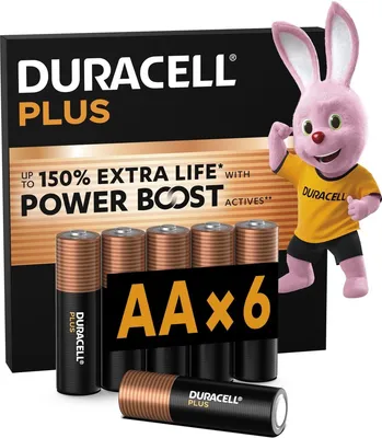 Productafbeelding van Duracell Plus AA - alkaline batterijen - 1,5V, LR6 - 6 stuks