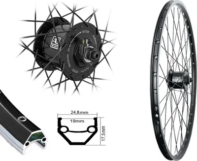 Produktbild von Bärwinkels 28 Zoll Vorderrad Nabendynamo Hohlkammerfelge Felgenbremse schwarz 19-622 28"