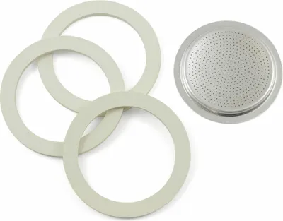 Produktbild von Bialetti Dichtung und Filter für Espressokocher 1 Tasse, Ersatzteil, Ersatz, Dichtungsring, Ø 51 mm, 800031