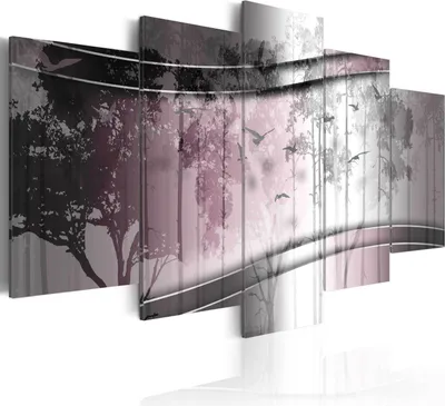 Produktbild von Leinwandbilder 200x100 cm b-C-0005-b-o Vlies Leinwandbild 5 tlg Kunstdruck modern Wandbilder XXL Wanddekoration Design Wand Bild BÄUME VOGEL WALD NATUR