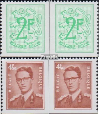 Produktbild von Briefmarken Belgien 1972 Mi 1711El,1711Er, 1712El,1712Er postfrisch Löwe