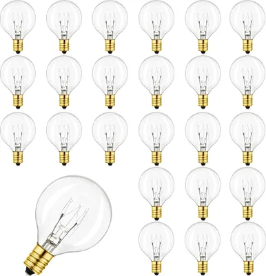 Produktbild von G40 Ersatzlampen Glühbirnen 25 Stück, G40 Globe Tungsten Glühbirne, IP44 Wasserdicht Warmes Weiß Edison Stil Lampen für E12-Sockel 7W für Lichterketten Home Party Dekoration Hochzeits