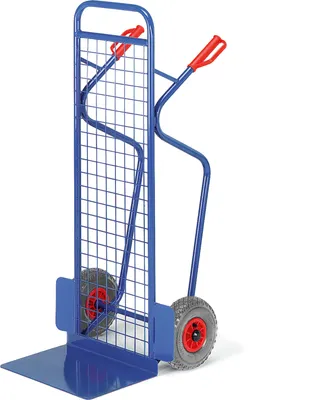 Produktbild von Rollcart Große Gitter-Stapelkarre aus Stahlrohr 250kg Tragkraft Vollgummi