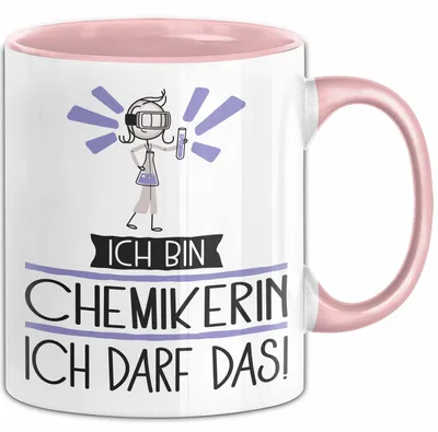 Produktbild von Geschenk für Chemikerin Tasse Lustige Geschenkidee Geburtstag Ich Bin Chemikerin Ich Darf Das (Rosa)