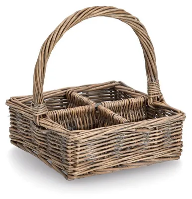 Produktbild von ZELLER Tragekorb 14178 im Landhausstil, Weide, 21 x 21 x 7/23 cm