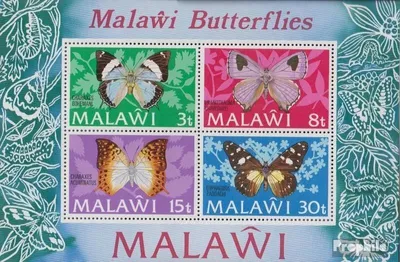 Produktbild von Briefmarken Malawi 1973 Mi Block30 (kompl.Ausg.) postfrisch Schmetterlinge