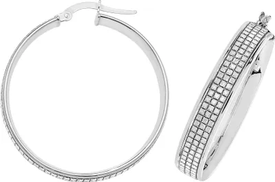 Produktbild von 9 Karat (375) Weißgold Damen - Creolen / Ohrringe - 30mm; TRS15955MM30