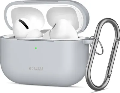 Immagine prodotto di Tech-Protect - Gancio in silicone per Apple AirPods Pro 3, grigio pastello