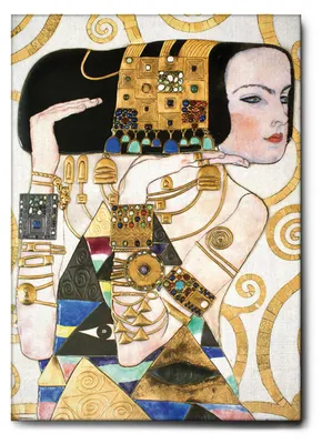 Immagine prodotto di Giallobus - Mosaico dell'attesa - Gustav Klimt - 100L x 140l cm - Quadro - Tela Canvas Telaio Standard