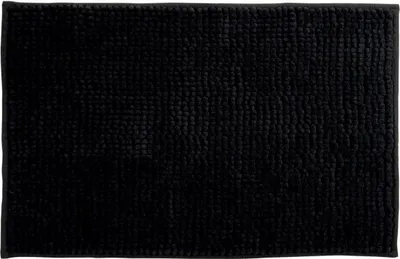 Produktbild von MSV Badteppich Badvorleger Duschvorleger Chenille Hochflor Badematte 60x90 cm – Schwarz
