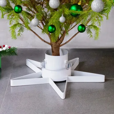 Image de Maison Exclusive - Support de sapin de Noël Blanc 47x47x13,5 cm