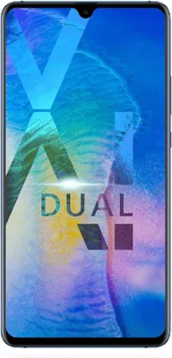 A smartphone with a colorful, abstract wallpaper and text overlay.