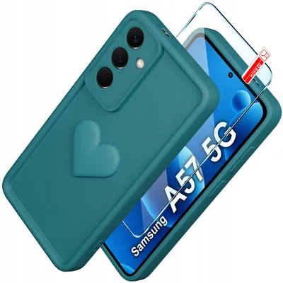 Immagine prodotto di Etui do Samsung A57 5G silikonowe MATOWE serce + Szkło ochronne 9H