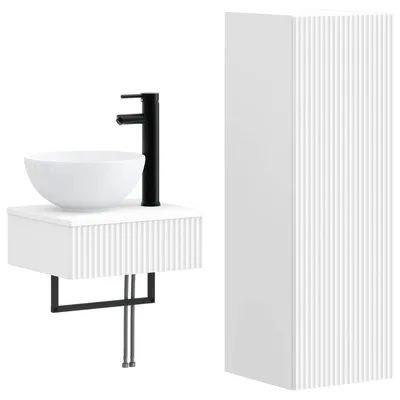 Zdjęcie produktu dla Zestaw mebli do łazienki, 2 sztuki, biały, 33 x 34,5 x 100 cm