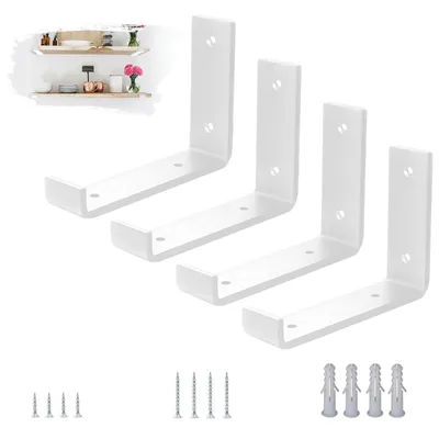 Immagine prodotto di Set di 4 robusti supporti a L per scaffali, realizzati in acciaio
