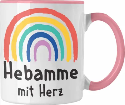 Produktbild von Trendation - Hebamme mit Herz Tasse Geschenk Geschenke mit Spruch Kaffeetasse Hebamme Dankeschön (Rosa)