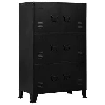 Produktbild von Lagerschrank Industrial Schwarz 75x40x120 cm Stahl