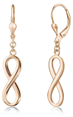 Produktbild von MATERIA Damen Rosegold Ohrhänger Unendlichkeit Liebe - Brisuren Ohrringe lang 925 Silber Gold vergoldet SO-249-Rose