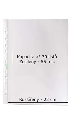 Obrázek produktu pro Závěsný obal Copy  -  A4 čirý / 55 my / 100 ks